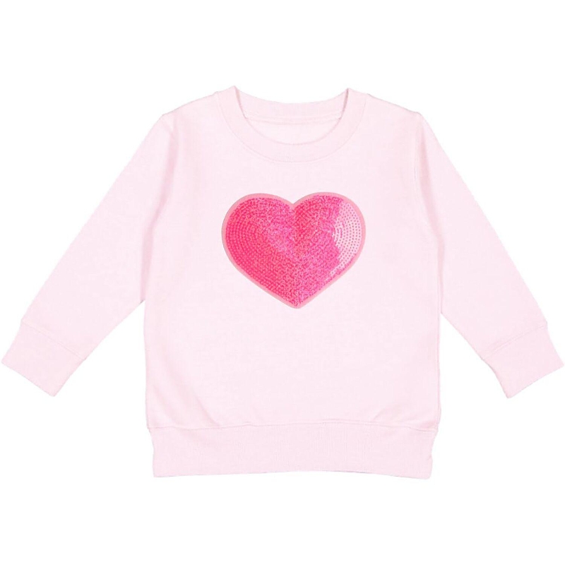 Sweet Wink Girls' Heart Sequin Patch Sweatshirt - Baby, Little Kid, Big Kid In Pink