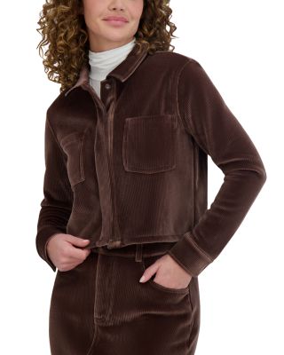 Rib Knit Velour Jacket 