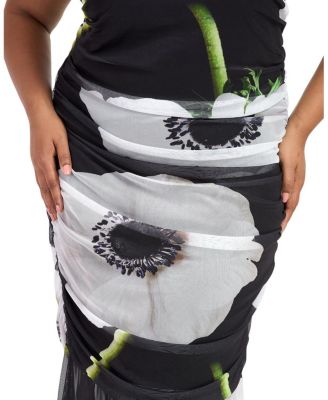 FASHION-SZN Curve Bold Floral Ruched Midi Dress