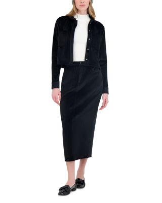 Rib Knit Velour Skirt 