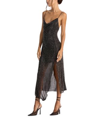 Harmony Embellished Draped Midi Dress