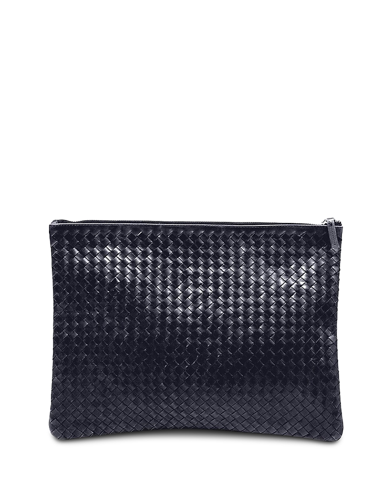 Dragon Diffusion Interlaced Leather Pochette In Black