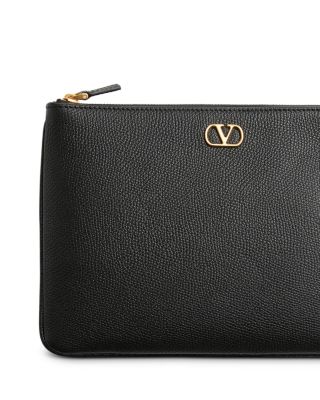 Medium VLogo Flat Leather Pouch 