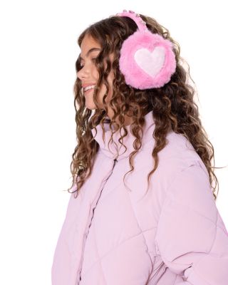 Girls' Heart Faux Fur Earmuffs & Gloves Set - Big Kid