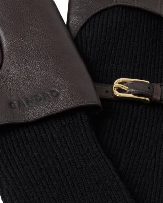 Two In One Leather & Knit Gloves