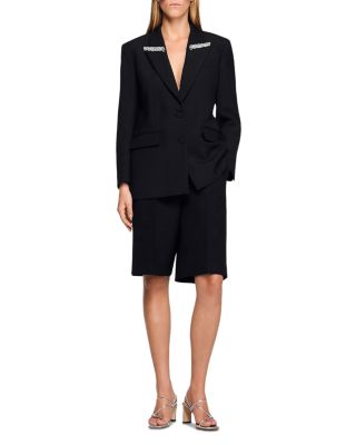 Jacket with Rhinestone Collar