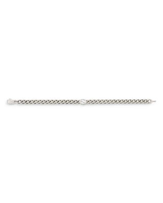 Sterling Silver Gucci Interlocking Logo Chain Link Bracelet