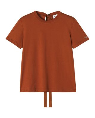  Cotton T-Shirt with Ribbon Detail