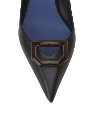  Women&#39;s Midnight Step Leather Pump With Buckle