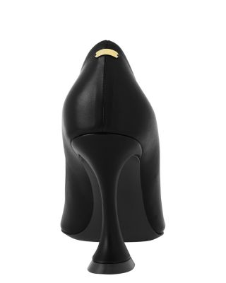 Midnight Step Leather Bow Pump