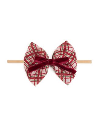 Girls' Christmas Plaid Layered Bow Headband - Baby