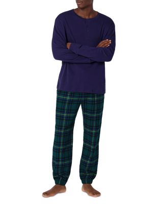 Flannel Long Sleeve Henley & Jogger Pajama Set