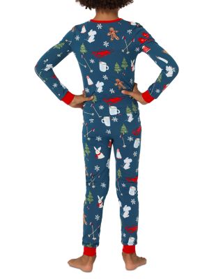 Unisex Printed Long Sleeved Pajama Set, Little Kid, Big Kid - Exclusive