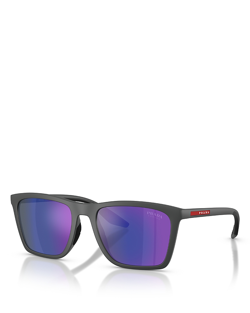Prada Linea Rossa Pillow Sunglasses, 56mm In Gray