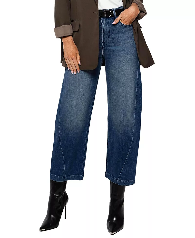 Rudes Denim Mid Rise Gail Barrel in Medium Blue