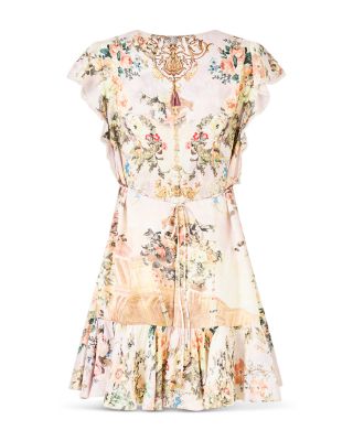 Ruffle Sleeve Short Dress