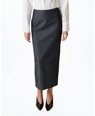 Back Slit Tailored Maxi Skirt