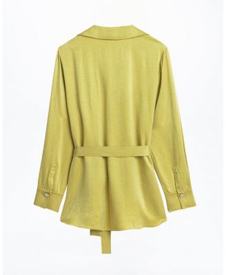  Belted Shirt with Statement Buttons