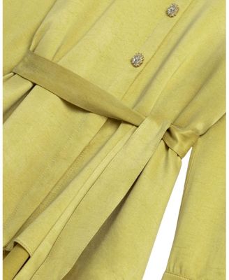  Belted Shirt with Statement Buttons