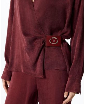 Logo Buckle Wrap Blouse