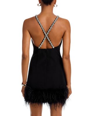 Feather Embellished Tank Dress