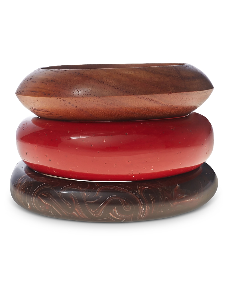 Ben-amun Ben Anum Bangle Bracelets, Set Of 3 In Brown