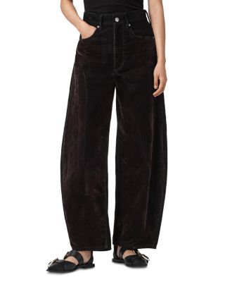 Helena Flocked High Rise Jeans in Cocoa Brown