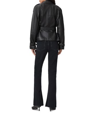 Maisie High Rise Flare Leg Jeans in Blue Black