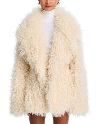 Single Breasted Faux Fur Coat