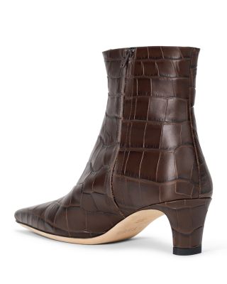 Women&#39;s Wally Croc-Embossed Ankle Booties