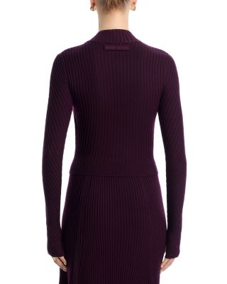 Merino Wool Ribbed Long Sleeve Top