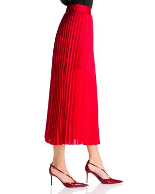 Pleated Mixed Media Skirt