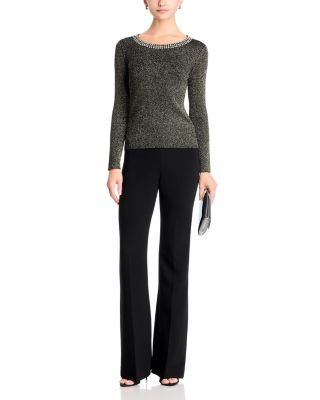 Embellished Scoop Neck Sweater