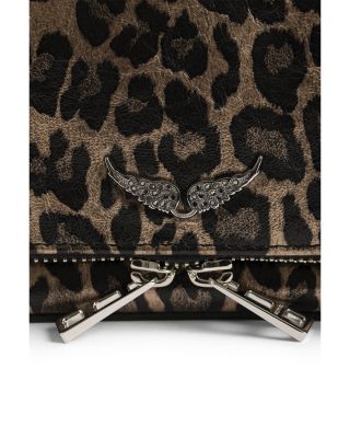 Rock Nano Metallic Leopard Print Leather Clutch