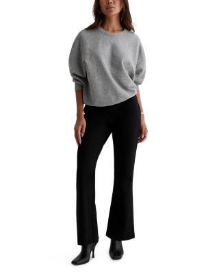 Salma Pull On Flare Leg Jeans in Super Black