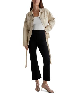 Salma Pull On Flare Leg Jeans in Super Black