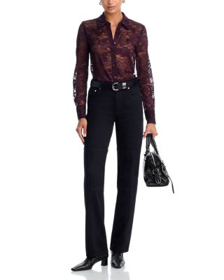 Maia Lace Button Down Blouse