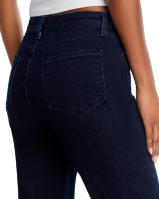 Kendra Mid Rise Cropped Flare Jeans in Black Ink