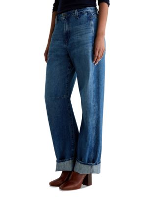 Mercer High Rise Cuffed Barrel Jeans in Nouveau