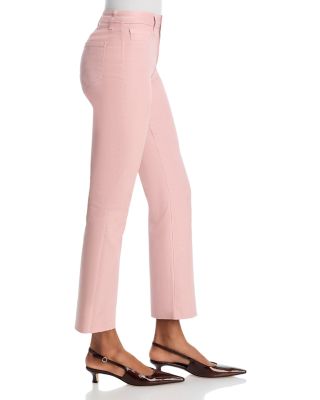 Kendra High Rise Cropped Flared Jeans in Pale Rose