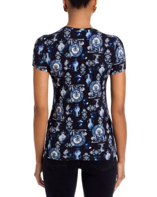 Ressi Short Sleeved Porcelain Print Crewneck Tee