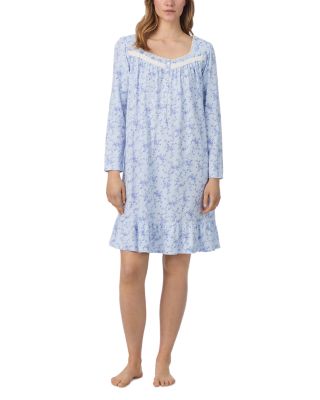 Long Sleeve Floral Short Nightgown