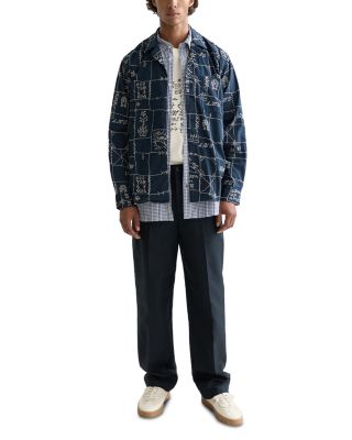 Embroidered Long Sleeve Camp Shirt