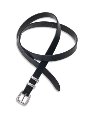 Women's Slim Rhinestone Buckle Belt