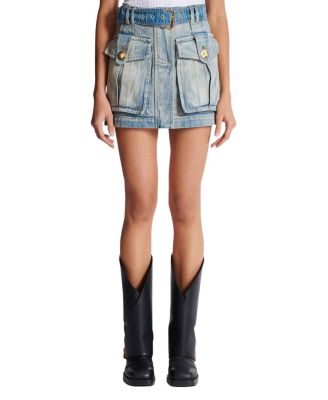 Denim Skirt with Pockets