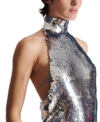 Short Sequinned Halterneck Dress