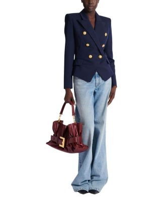  Fitted Wool 6-Button Jacket