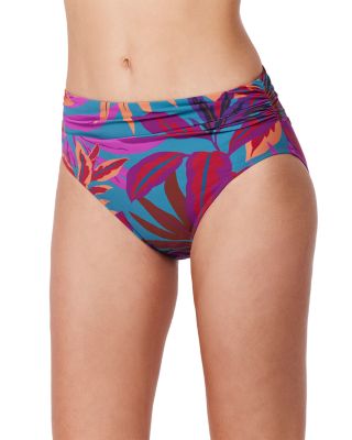 Plantopia Crisscross D Cup Tankini Top & Plantopia Mid Rise Shirred Bikini Bottom