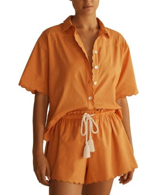 TANGELO&nbsp;Scallop Short Sleeve Shirt