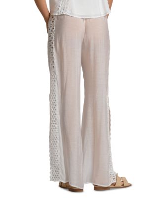  Lace Inset Wide Leg Swim Cover-Up Pants